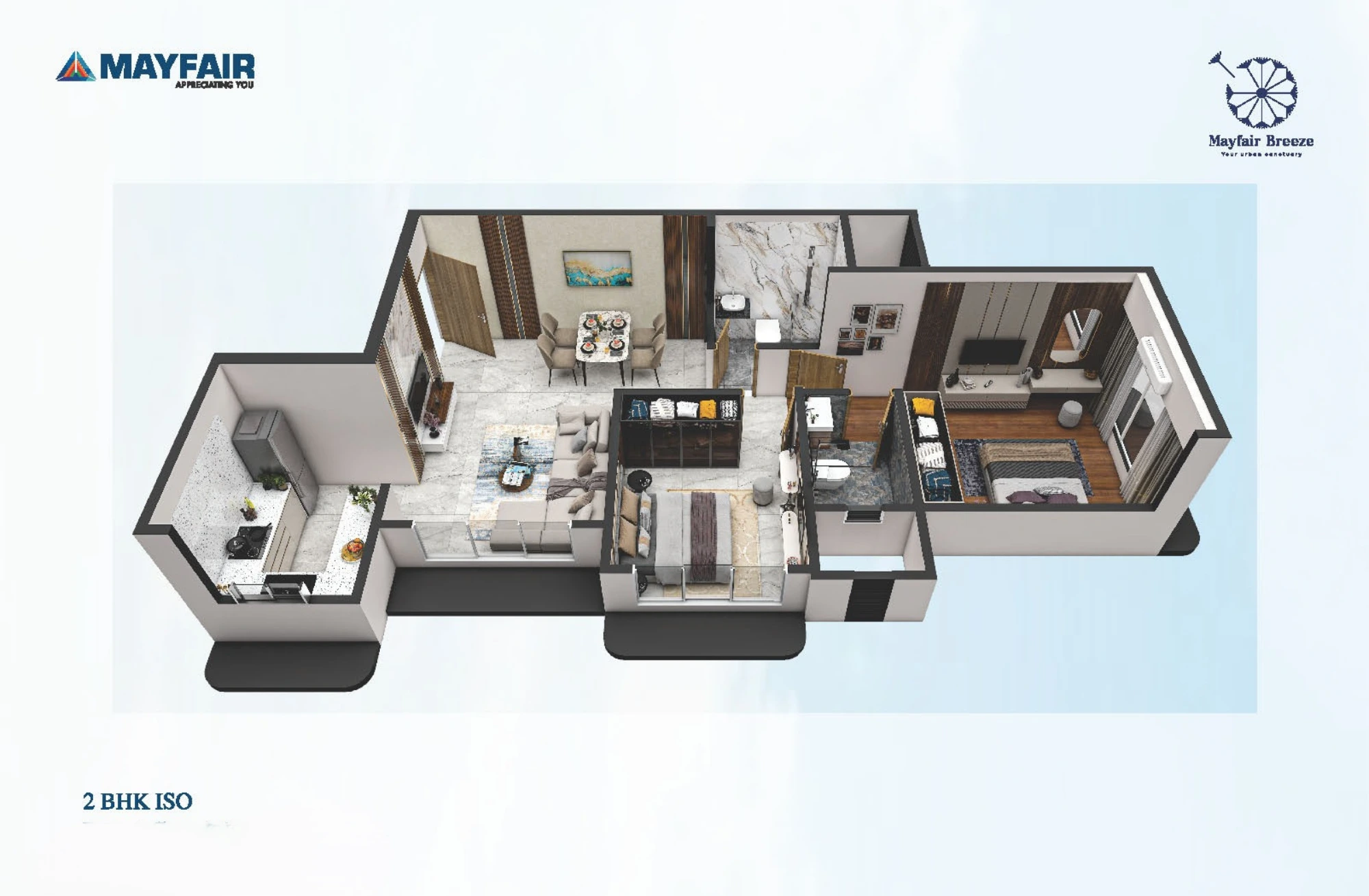 Mayfair Aranya 2 BHK Floor Plan